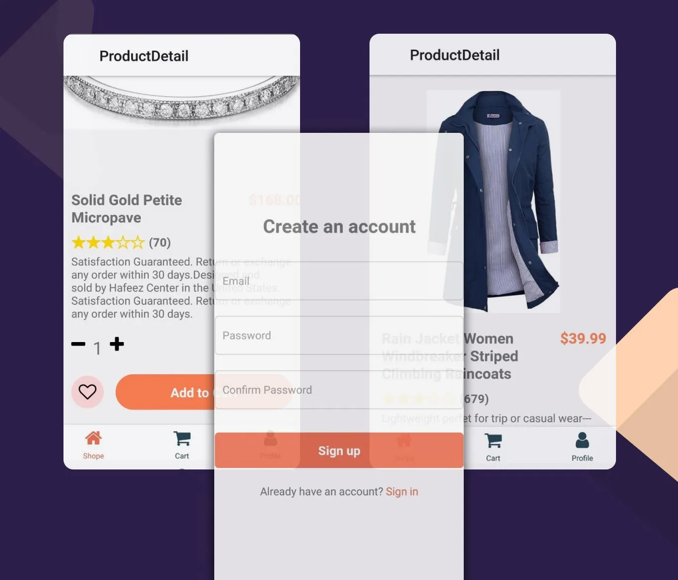 Preview of shopx - mobile project